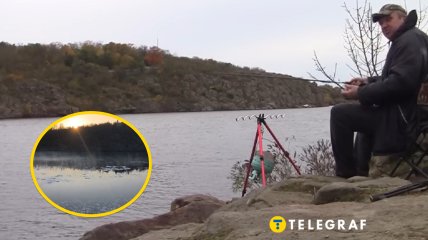 Рибалка на березі урочища Вирва