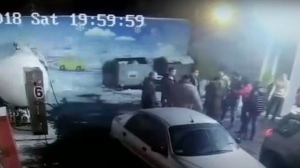На киевской заправке подрались водители