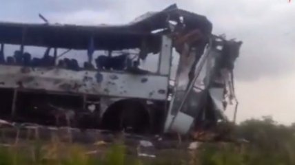 Взорваный автобус под Семеновкой (Видео)