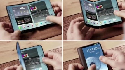 Samsung запатентует телефон, который разворачивается наподобие книги (Видео)