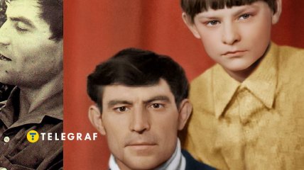 Дмитрий Стус в детстве с отцом Василием