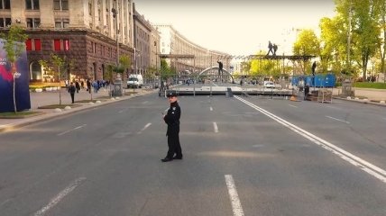 Фан-зону Евровидения в Киеве засняли с воздуха (Видео)