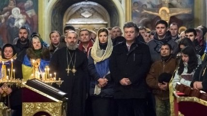 Президент молился за Украину в Михайловском соборе