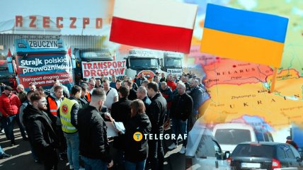 Акции протеста польских перевозчиков на границе с Украиной