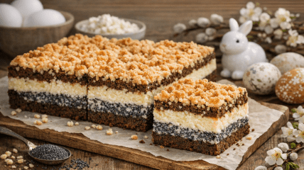 Пляцок с маком и творогом