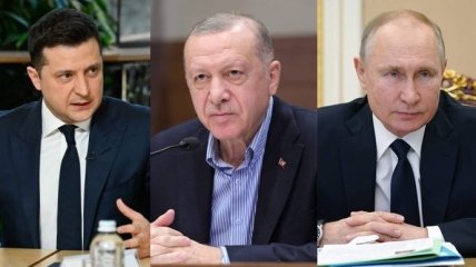 Владимир Зеленский, Реджеп Тайип Эрдоган и Владимир Путин