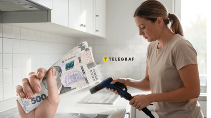 Дівчина з пароочисником, гроші