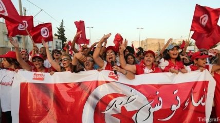Антиправительственная акция проходит в Тунисе