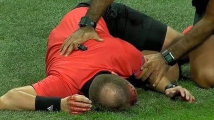Болельщик, разбивший голову арбитру на матче Лиги Европы, задержан