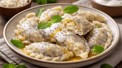 Вареники з сиром і маком