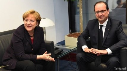 На переговорах Олланд и Меркель обсудят ситуацию в Украине