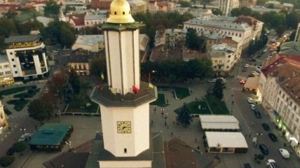 Красочный Ивано-Франковск с высоты птичьего полета (Видео)