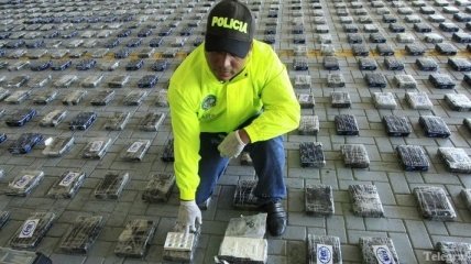 Полторы тонны кокаина конфисковали в Колумбии