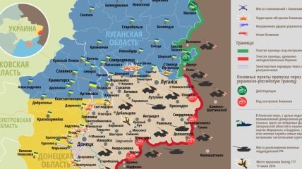 Карта АТО на востоке Украины (20 марта)