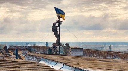 Украинский флаг в Высокополье
