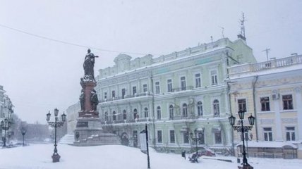 Одессу засыпало снегом
