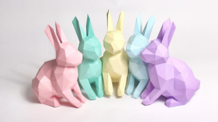 Пошаговый мастер-класс: полигональный 3д кролик из картона своими руками