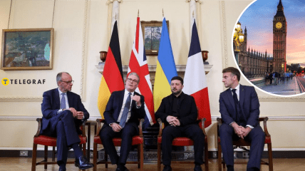 Фрідріх Мерц, Кір Стармер, Володимир Зеленський, Еммануель Макрон