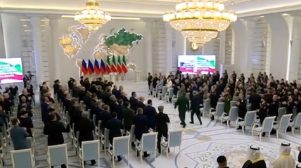 Кадр из видео с инаугурации Кадырова.