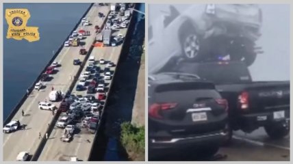 Массовая авария на мосту