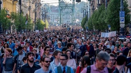 В Будапеште проходит акция протеста