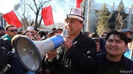 В Бишкеке устроили митинг против задержания лидера оппозиционной партии