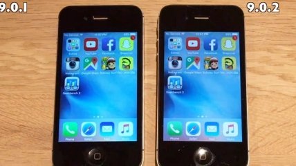 iOS 9.0.2 работает быстрее iOS 9.0.1 на старых устройствах (Видео)