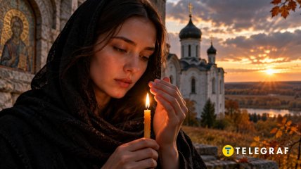 Девушка возле церкви