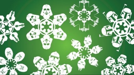 Новый Год в стиле Star Wars: снежинки в виде персонажей Звездных Войн