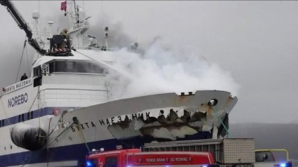 Российский траулер горел в порту Норвегии