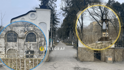 На кладбище очень разные могилы