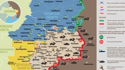 Карта АТО на востоке Украины (27 марта)