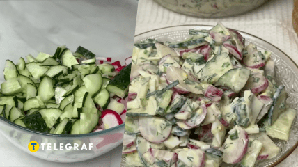 Весенний салат из свежих овощей