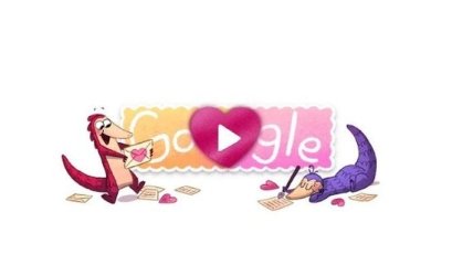 Google посвятил "дудл" ко Дню Святого Валентина 