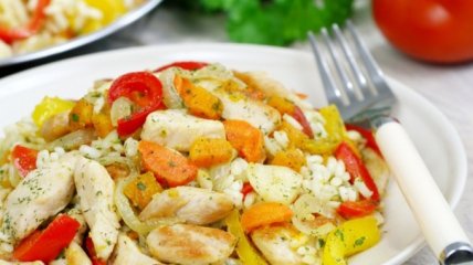 Как приготовить ризотто с курицей и овощами