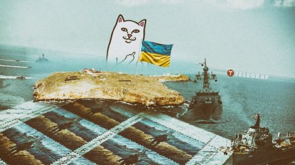 Окупантам знову нагадали про курс, прокладений російським військовим кораблем