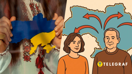 Карта Украины и люди