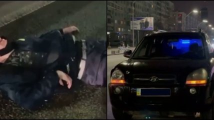 "Главное, что в маске": пьяный парень в Киеве бросался под колеса авто (видео)