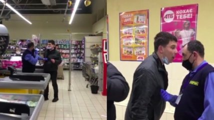 Во львовском магазине пьяный мужчина подрался с охранником за банку слабоалкоголки (видео)