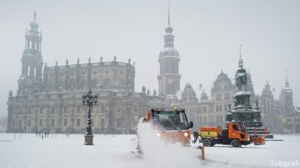 Центральную Европу завалило снегом