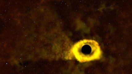 Черная дыра разрывает звезду (Видео)