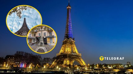 В знак солидарности самое известное здание Франции подсвечивали в цветах украинского флага