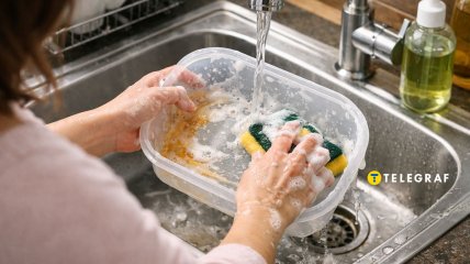 Мытье пластикового контейнера от жира