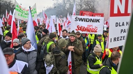 Марш аграриев в Варшаве