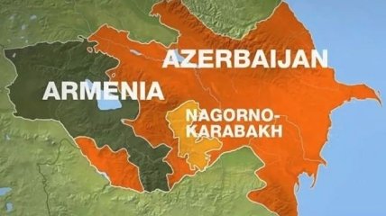 Азербайджан, Армения и Карабах на карте