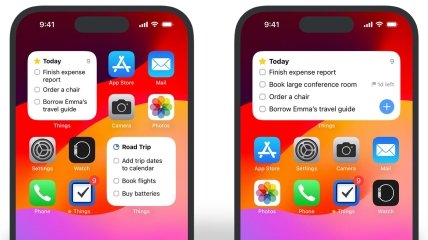 На виджетах можно вывести планировщик задач, а также скомпоновать их под себя.