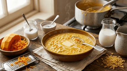 Гарбузова каша з макаронами