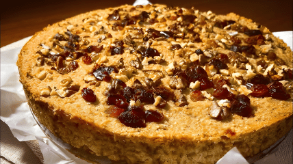 Вкусный и полезный пирог из овсянки и яблок