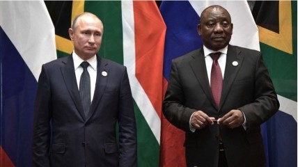 путин и президент Южно-Африканской Республики Сирил Рамафоса
