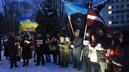 В столице Латвии отметили День Соборности Украины